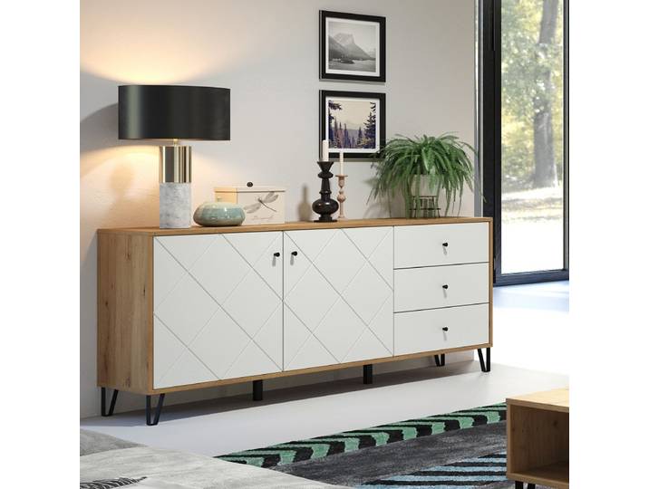 Sideboard Touch groß , Artisan Eiche / weiß