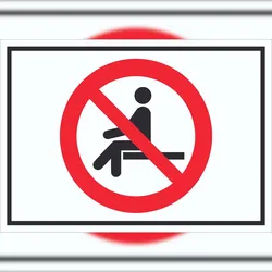 HB-Druck Sitzen verboten Symbol Schild A4 (210x297mm)