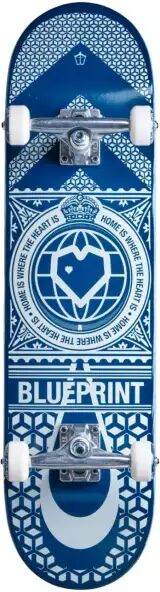 Skateboard Komplettboard Blueprint Home Heart (8" - Blau/Weiß)