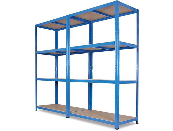 BRB-Lagertechnik Schwerlastregal Schwerlastregal/Komplettregal, 2 x 4 Böden, HxBxT 1800x1800x500 mm, Bestehend aus 2 Regalen