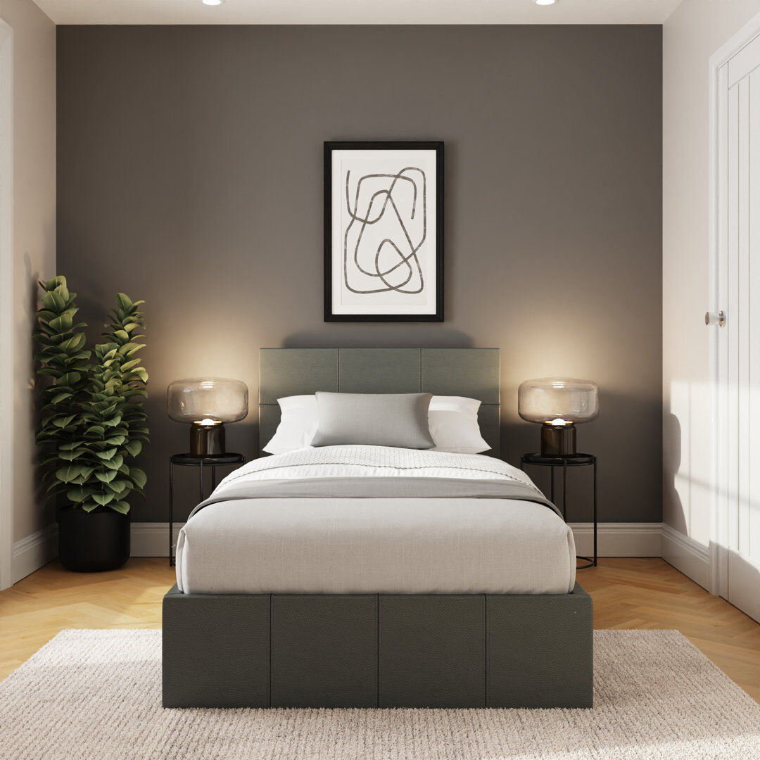 Zipcode Design Beaird Upholstered Single (3') Lift Up Storage Bed Grey Single (3')