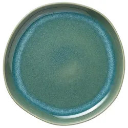 12x Flache Teller Ø 22 cm Steinzeug ROCKZZERO Organic Myrtle Green / grün