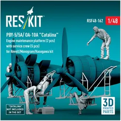 ResKit PBY-5/5A/ OA-10A Catalina Engine maintenance platform (2 pcs) with service crew (5 pcs) for Revell/M