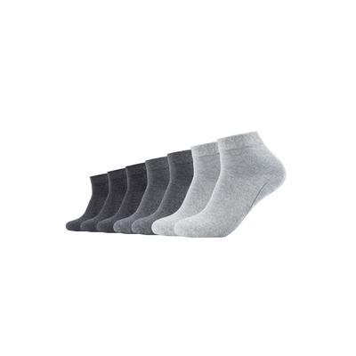 Kurzsocken CAMANO "7er Pack", Damen, Gr. 43-46, grau, 78% Baumwolle, 20% Polyamid, 2% Elasthan, mehrfarbig, Socken