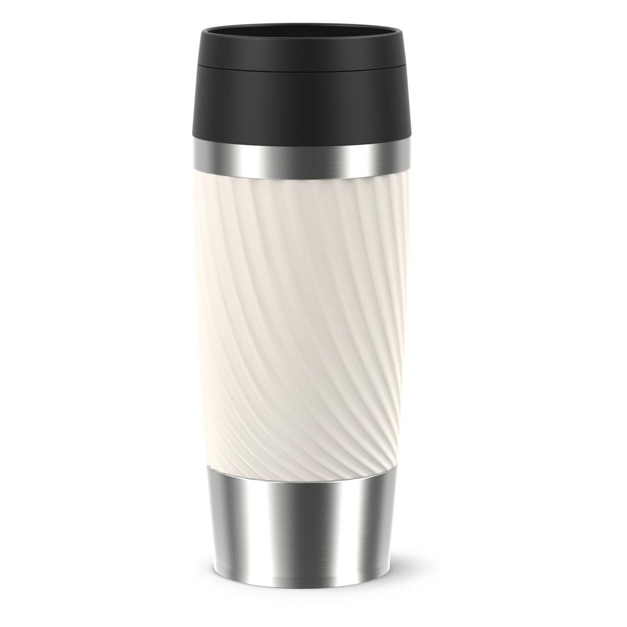 Emsa Travel Mug Classic Twist (creme/edelstahl, 0,36 Liter)