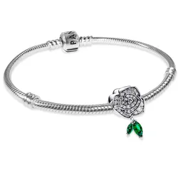 Pandora 68317 Damen-Armband Silber Funkelnde Blühende Rose Starter-Set, 20 cm