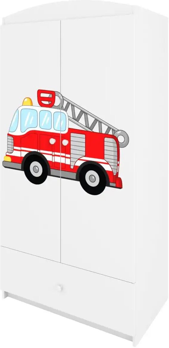 Höffner Kleiderschrank  Feuerwehr ¦ weiß ¦ Maße (cm): B: 52 H: 181,2