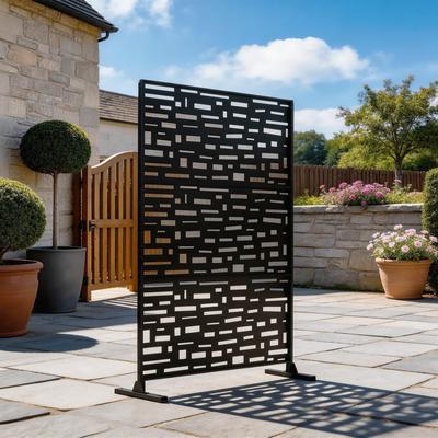 Uixe Freestanding Metal Outdoor Privacy Screen Decorative Panel