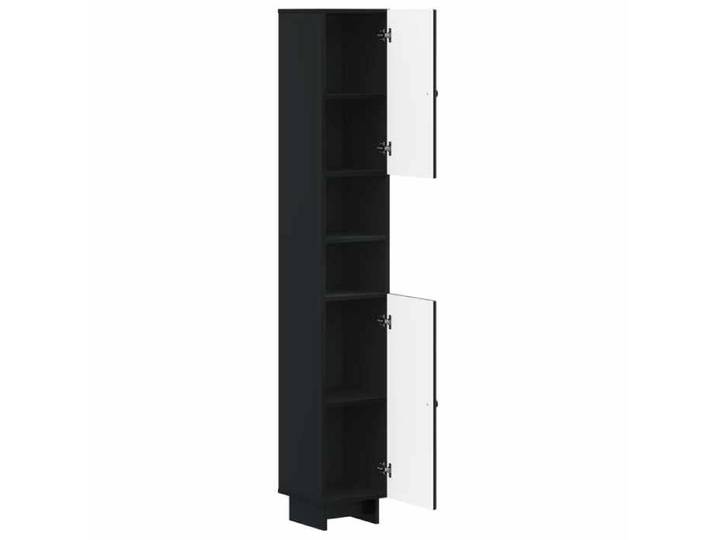 Armoire de Salle de Bain avec Étagère Ouverte EDE - - Noir - 30x31x190cm - bois d'ingénierie - Compartiment ouvert 961672
