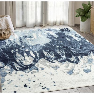 Abani Rugs Abani Arto Contemporary Blue Distressed Indoor Indoor Area Rug