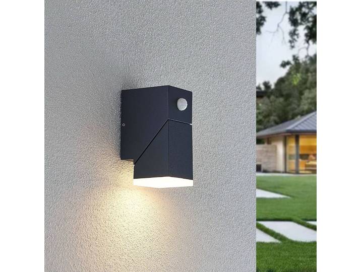 LED-wandlamp buiten met bewegingssensor Sally, zwart, Aluminium, Modern, LED wandlamp buiten