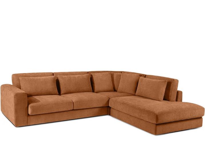 KONSIMO® Ecksofa VERUS edle Verarbeitung und Komfort, luxuriös, Premiumqualität aus EU, Maße: 297x84x116/248 cm, Kissen regulieren die Tiefe und stützen die Lendenwirbelsäule, Traditionelles Design und Komfort, handgefertigt, Gewebe-Stoff