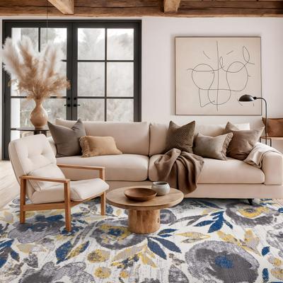 World Rug Gallery Vintage Modern Floral Area Rug