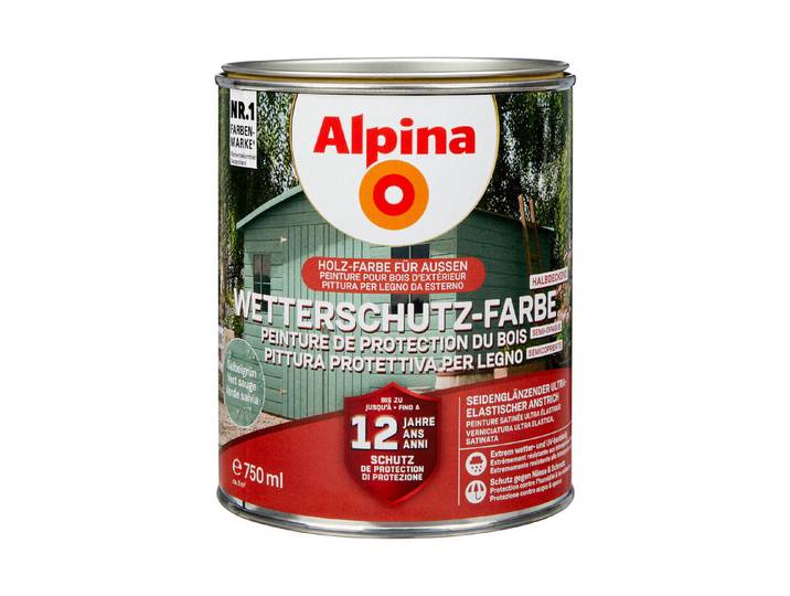 Alpina Wetterschutz-Farbe Salbeigrün Grün 0.75 l Seidenglanz