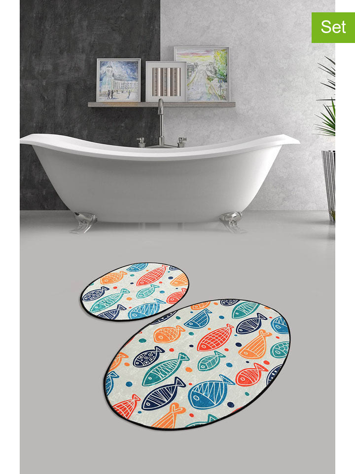 Colourful Cotton 2er-Set: Badvorleger in Bunt - onesize