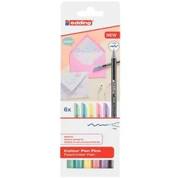 Edding 6er-Pack Filzstifte »1200 Pastell« schwarz