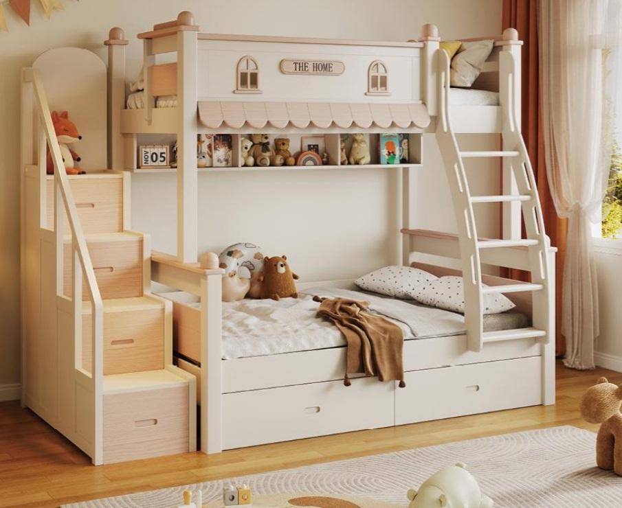 Stockbett weiß Holz Etagenbett Doppelstockbett Kinderbett Jugendbett