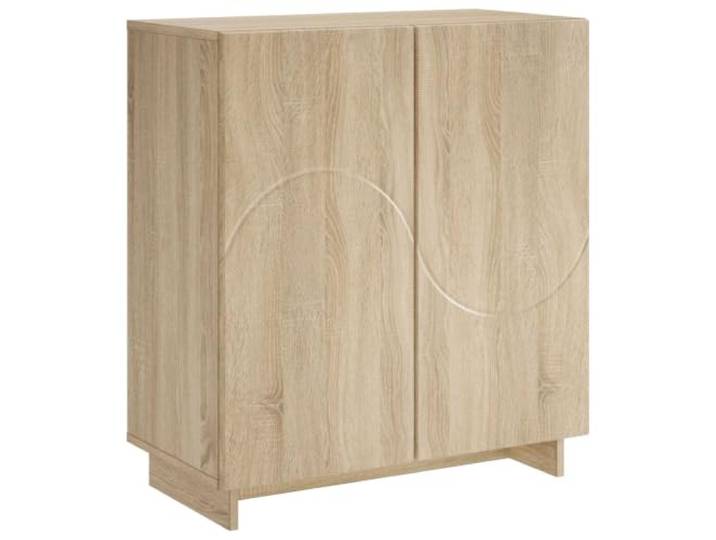Foknhdi Sideboard Sonoma-Eiche Kommode mit 2 Türen 67x34,5x75 cm Eleganter Mehrzweckschrank für Wohnzimmer, Flur oder Essbereich mit 2 Schwenktüren und geräumigen Fächern.