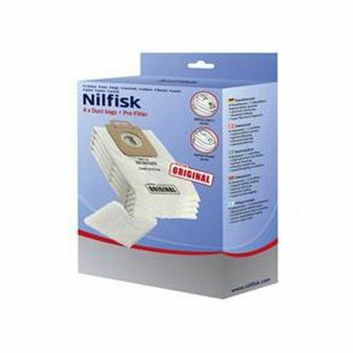 Nilfisk Stofzakken, Wit, 4 stuks