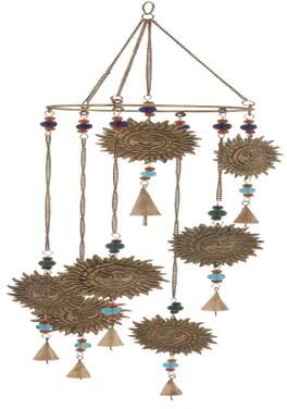 Brass Metal Eclectic Windchime by Quinn Living in Brass