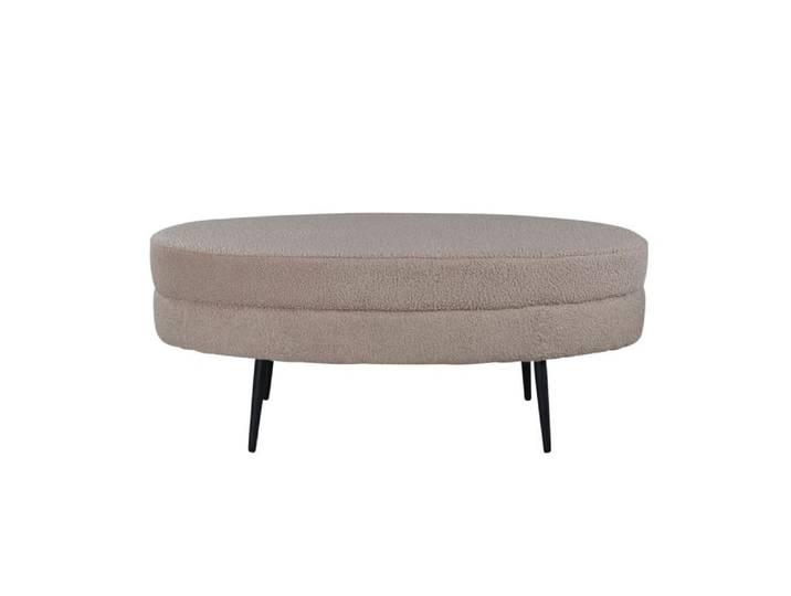 Banc contemporain forme ovale en tissu bouclé LOSTO beige