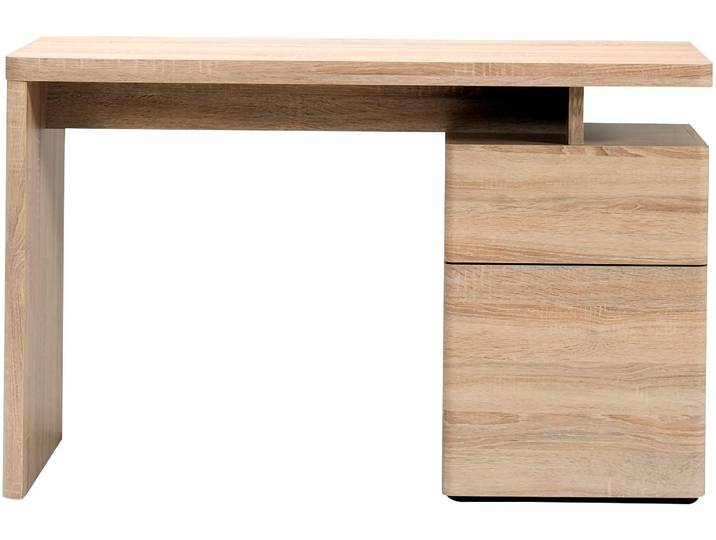 Schreibtisch JAHNKE CU-LIBRE 120 , braun (eiche sägerau, eiche sägerau, eiche sägerau), B:120cm H:76cm T:55cm, Tische, Schreibtisch, platzsparender Arbeitsplatz