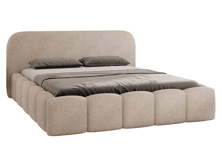 MIRJAN24 Polsterbett Refola, Doppelbett mit Bettkasten für die Bettwäsche, Leistenlattenrost aus Laubholz (Farbe: Lambi 06, Größe: 180x200 cm)