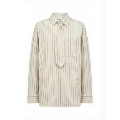 Hemdbluse WASABI CONCEPT "Wasabi Concept Shirt WA-JOSEPHINA", Damen, Gr. 36, beige (1500c sand combi), Obermaterial: 100% Baumwolle, Blusen Hemdbluse