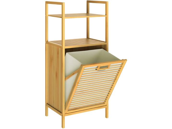 Casaria Badkamerrek - met Wasmand 43l 40x30x95cm - Bruin