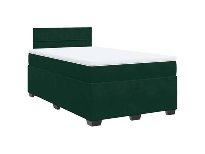 PUGYNBK Boxspringbett, 120 x 190 cm, mit Samtmatratze Taschenfedern, waschbarer Matratzenschoner, Lamellen, atmungsaktive Basis