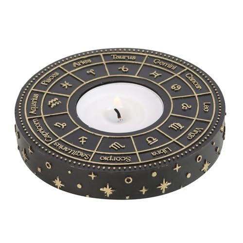 Something Different Astrology Wheel Theelichthouder - Zwart/Goudkleurig