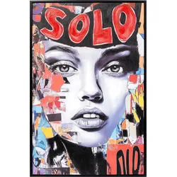 Bild mit Rahmen KARE DESIGN "Gerahmtes Bild Muse Collage 80x120cm", farbe bild(er): rot, B:80cm H:120cm T:4cm, Baumwolle, Polyester, Polystyrol, Bilder