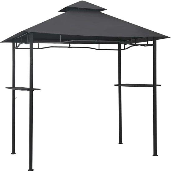 Famanu Gartenpavillon mit Vorhängen - Partytent für Außenfeste - Wasserfest UV-Schutz - 240x150x255 cm - Anthrazit