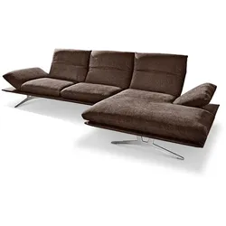 KOINOR Ecksofa Francis Stoff Braun Dunkelbraun 284 cm