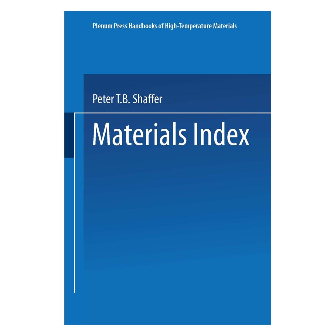 Springer Materials Index (Englisch, Softcover, Peter T. B. Shaffer) (55557423)