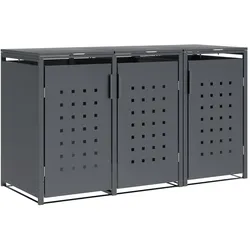 Mülltonnenbox TRIER 200x80x116cm für 3x Tonnen 120 und 240 Liter, Stahl anthrazit
