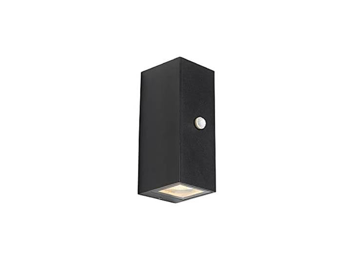 Qazqa baleno - Applique murale avec détecteur - 2 lumière - L 83 mm - Noir - Moderne - éclairage extérieur - Garage/cellier