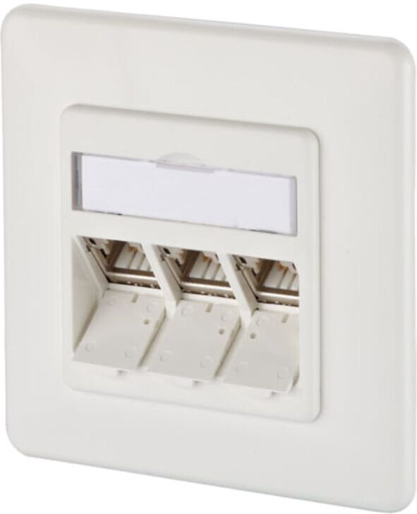 Metz Connect Anschlussdose Cat.6A 3xRJ45 UP rws TN E-DATmod-3UP-rws (1309131002-E-90)