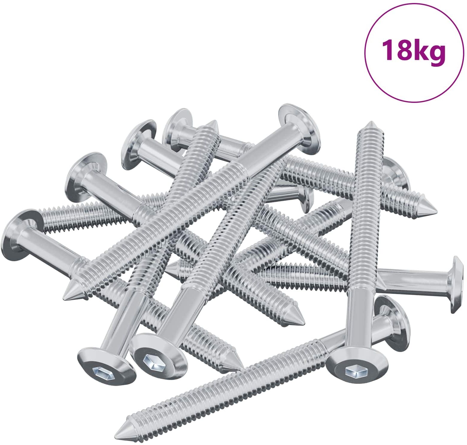 vidaXL Vis 1600 pc Argenté M6 x 60 mm Acier