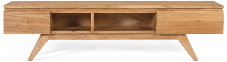 Pharao24.de TV Sideboard TV Bank aus Massivholz mit zwei Schubladen