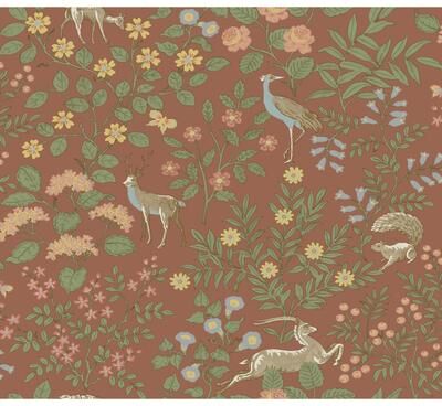 Erin & Ben Co. Erin & Ben Rust Woodland Floral Peel and Stick Wallpaper