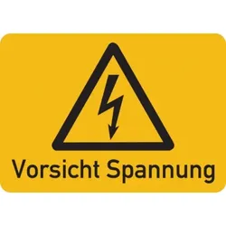 Warnschild, Vorsicht Spannung, Folie selbstklebend - 105x74 mm Folie selbstklebend