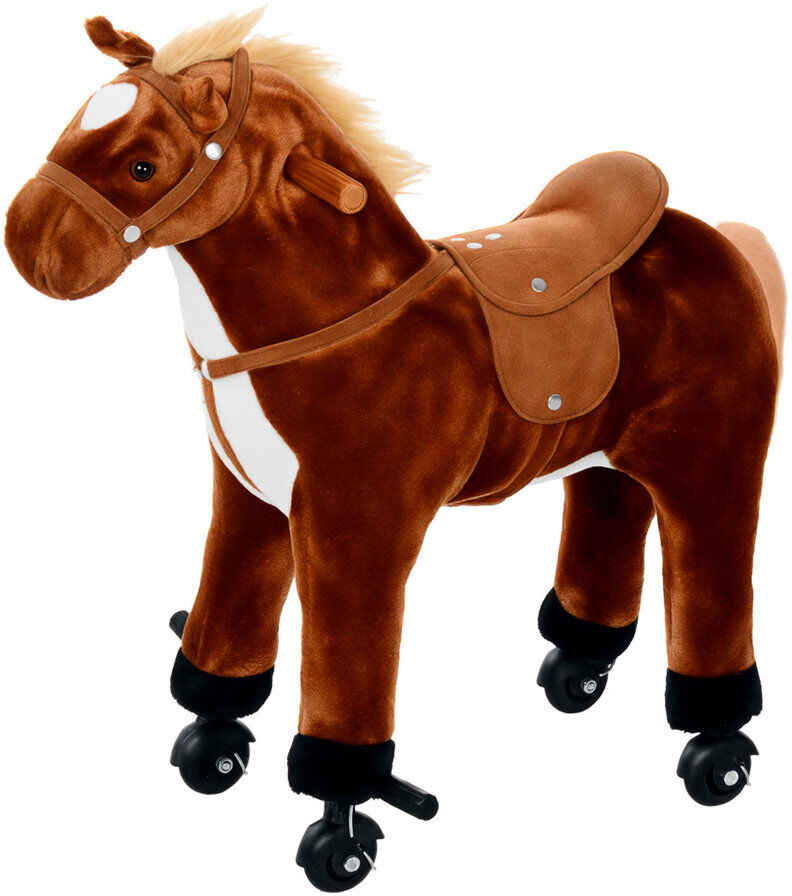 Zoomie Kids Faria Plush Plush Walking Horse Ride On Toy Rocking Horse for 2+ 50cm Tall Brown 75cm H X 28cm W X 65cm L