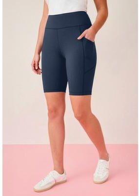 Plus Size Women's Plus Size Soft Sculpt Pull-On Side-Pocket Bike Shorts by Roaman's in Navy (Size 5X)