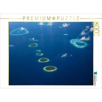 CALVENDO Puzzle Malediven-Atolle im Indischen Ozean - Inselwelt von oben | 2000 Teile Lege-Größe 90 × 67 cm Foto-Puzzle für glückliche Stunden
