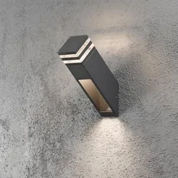 Konstsmide 7944-370 Massa Wandleuchte anthrazit lackiertes Aluminium, klares Acrylglas