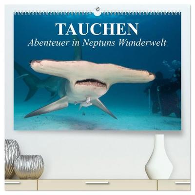 Tauchen - Abenteuer in Neptuns Wunderwelt (hochwertiger Premium Wandkalender 2026 DIN A2 quer), Kunstdruck in Hochglanz