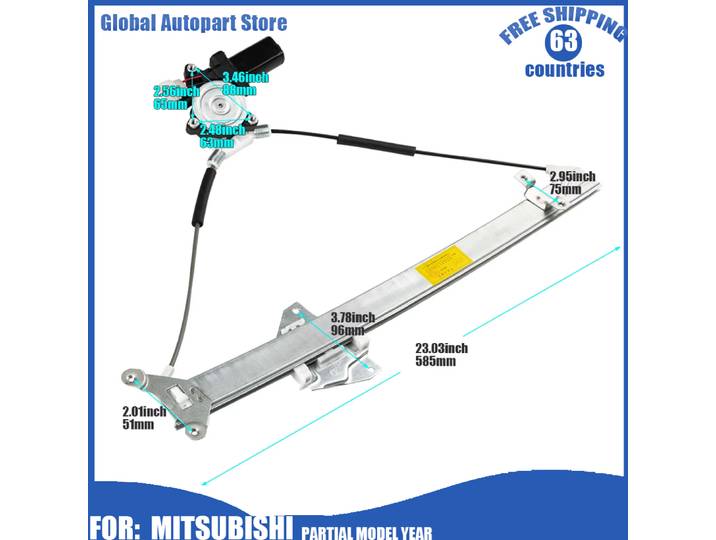 Nouvelle fenêtre Sochi avec moteur, pour Mitsubishi Montero Pajero V46W V45W V44W V43W V36W, MR135165/MR135166