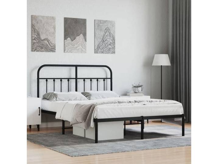 Sale juillet Cadre de lit - 2 places - - métal - noir - sans matelas - 140 x 190 cm usx75q