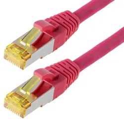 Helos Patchkabel S/FTP Cat 6a magenta 0,25m